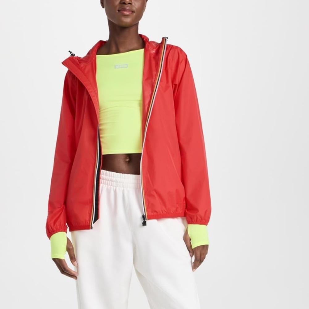 Red Water Resistance Hooded Jacket